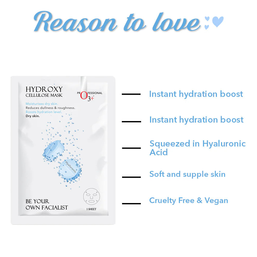 O3+  Facialist Hyaluronic Hydroxy Cellulose Sheet Mask (30g)