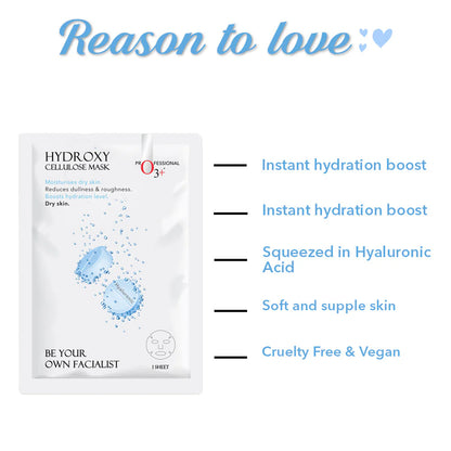 O3+  Facialist Hyaluronic Hydroxy Cellulose Sheet Mask (30g)