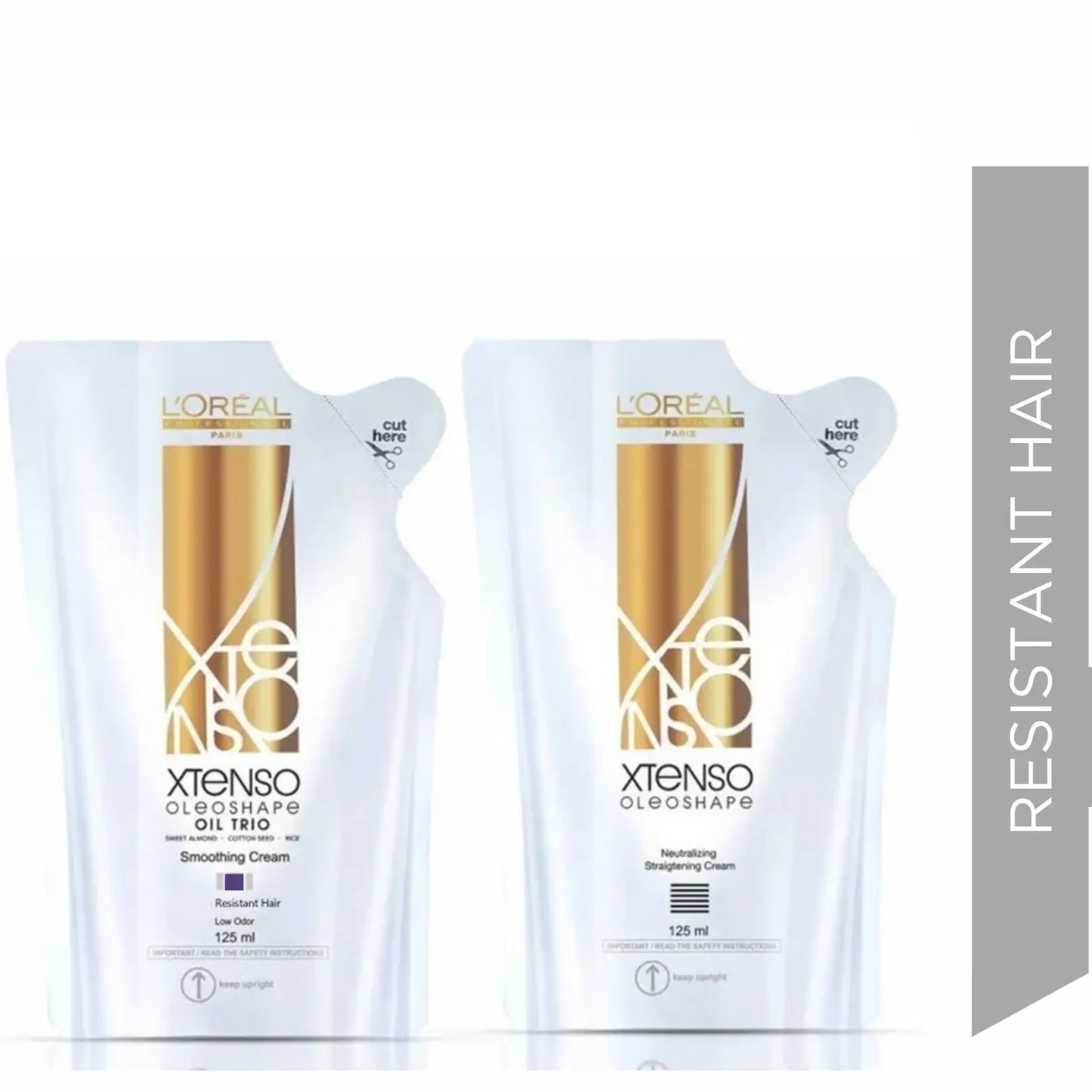 L'Oreal X-Tenso Smoothing & Neutralizing Cream for Resistant Hair (125ml Each)